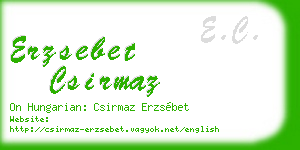 erzsebet csirmaz business card